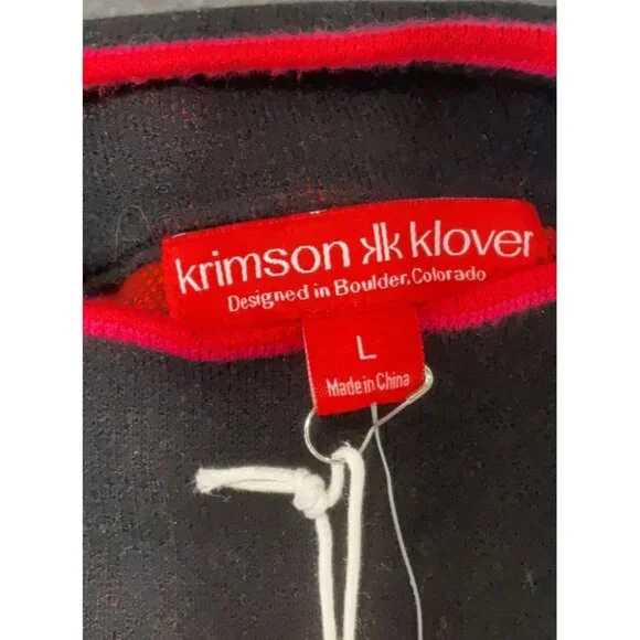 NWT Krimson Klover Cochran 1/4 Zip Sweater Black Color Block W's L MSRP$139 - Picture 7 of 14